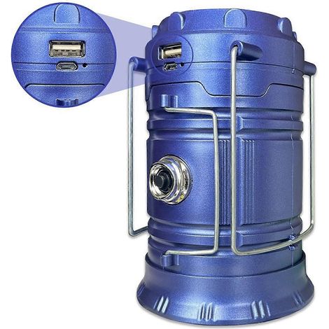 Lampes de secours en cas de panne de courant - Conception polyvalente 3 en 1 - Préparation aux situations d'urgence (ouragan, etc.) - Bleu (1/5)