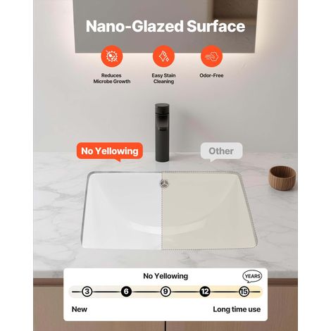 Lavabo de salle de bain sous plan - 460 x 330 mm vasque (1/5)