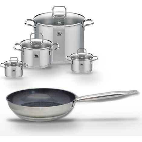 Lot Poêle 28cm et 4 Faitouts Elo Profi Therm Platinum (1/5)