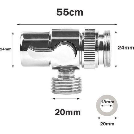 Mitigeur thermostatique, vanne de dérivation, laiton poli chromé, douche A