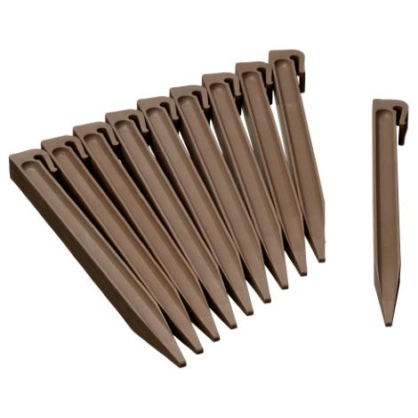 Erddübel Kunststoff Taupe für Rasenkante 15 cm - Set 10 Stück