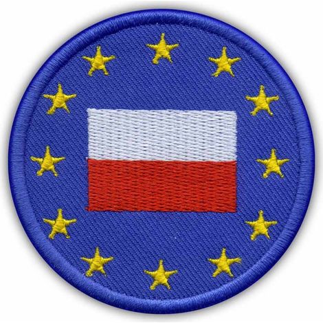 Aufnäher mit EU-Flagge (Polen) – Magnetische Rückseite – Gestickter Aufnäher/Abzeichen/Emblem
