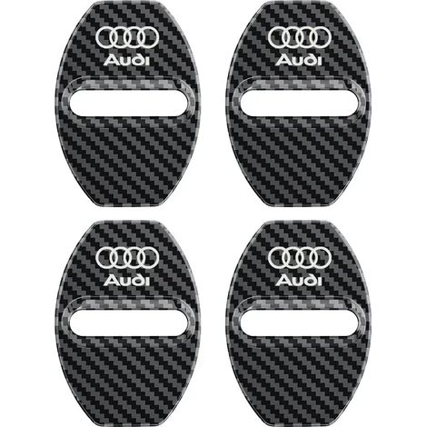 (Style A carbone) Coque de protection décorative pour serrure de portière de voiture, compatible avec Audi A4 B6 B8 B7 B9 B5 A6 A3 A8 Q3 Q5 Q7 Q8 A5 - Accessoires de style automobile