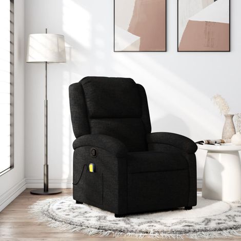 Massage-Relaxsessel, schwarzer Stoff