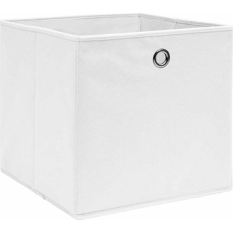 vidaXL Storage Boxes 10 pcs Non-woven Fabric 28x28x28 cm White