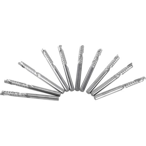 10 fraises à spirale en carbure de tungstène à une seule hélice pour fraiseuse CNC, queue de 4 mm (1/5)