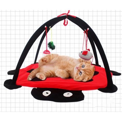 Tapis de jeu et d’activité Tapis de jeu pour chat avec jouet Tente de jeu chaton Lit rembourré pour Chien (1/3)