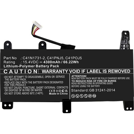 CoreParts 66,22 Wh Li-Polymer 15,4 V 4300 mAh Akku für Asus Laptop, MBXAS-BA0313