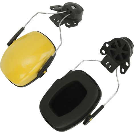 Cache-oreilles casque ABS mousse anti-bruit SNR 31dB NRR 27dB protection auditive chantier menuiserie jaune 2 pcs (1/5)