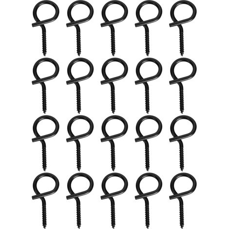 20 crochets à œillet, fer, noir, pour fixation et suspension (1/5)
