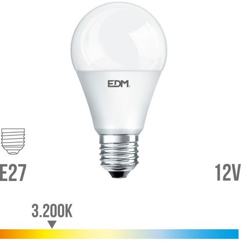 Lampadina LED EDM Standard 12V AC/DC E27 10W 1020lm 3200K Luce Calda Ø6x11cm