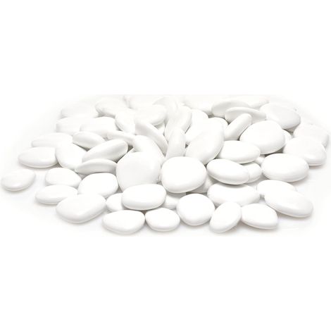 Galets Décoratifs - 75 Pièces - Plastique Recyclé - Blanc - Pour Aquarium Et Jardin - Taille S 2-5 Cm (1/5)