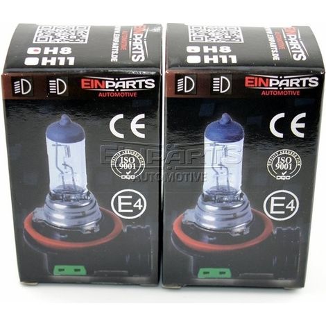 Bombilla halógena EinParts H8 12 V 3000 K amarilla 35 W PGJ19-1, 1 unidad (1/4)