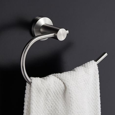 Vtizikl Anneaux porte serviette, Porte Linge Murale, Acier Inox 304 Finitions Métal Chromé Poli, Porte Serviette Salle de Bain (1/5)