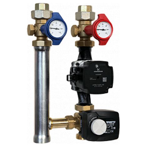 Watts – Module hydraulique FLOWBOX HKM 8180 compact pré-monté avec circulateur Grundfos UPM3A/7 – Vanne 3 voies motorisée – Boîtier triple isolation (1/2)
