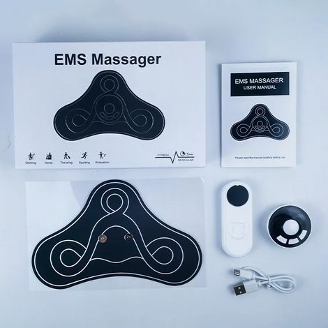 Mini masseur cervical électrique confortable et intelligent avec électrodes et patchs en gel pour un massage cervical de remplacement.-AquaForge