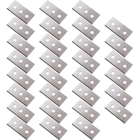 Lntyq Lot de 30 Lames de Rechange pour Grattoir, Lame de Rechange pour Racloir, Lames de Trois Trous pour Plaque de Cuisson Vitrocéramique (1/4)