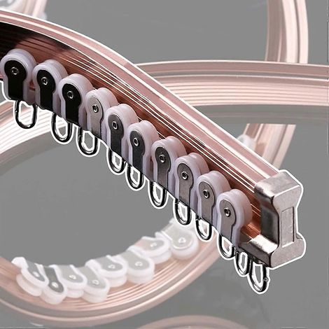 Rail de rideau de plafond flexible de 130 cm, compatible avec les fenêtres en baie, les camping-cars et les cloisons de séparation de chambres d'hôpital. Fixation au plafond. (1/5)