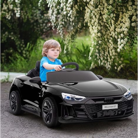 Voiture électrique enfant noire 103 x 58 x 41 cm avec télécommande, ceinture, phares, USB/AUX, marche avant/arrière, vitesse 5 km/h, pour 3 à 5 ans - CHICFURN (1/5)