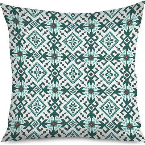 Housse de coussin imprimé bohème ethnique, 40x40 cm (1/5)