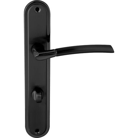 Türgriff 78 Drückergarnitur WC - Badezimmer Set PRESTO BLACK (1/5)