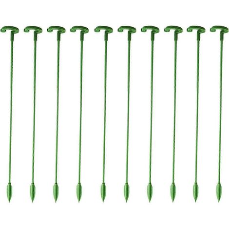 Lot de 10 tuteurs floraux pour plantes, tuteurs anti-torsion, accessoires de jardinage pour fleurs d'extérieur-27cm (1/4)