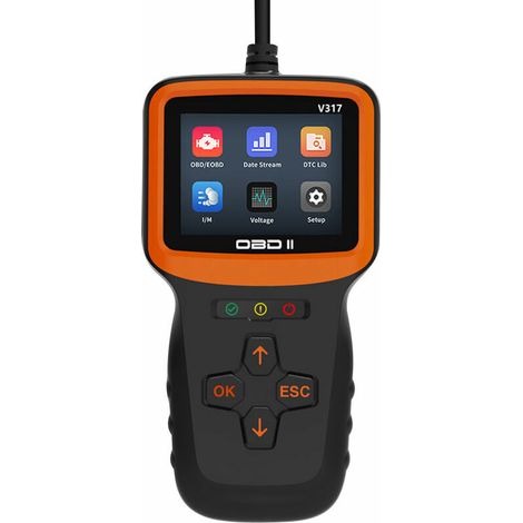 Outil de diagnostic de voiture OBD II Scanner de code automatique Lecteur de code de défaut de moteur pour tous les véhicules OBD II - Le noir Testeur (1/5)
