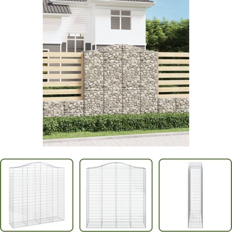 Schalldämmung - Gabione mit Hochbogen 200x50x200/220 cm Verzinktes Eisen (1/5)