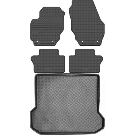 Juego de alfombrillas de goma para coche y alfombrilla para maletero para Volvo V70 III Kombi (2007-2016).