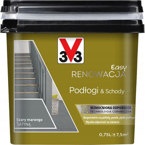 Pittura acrilica V33 grigio morengo per pavimenti, piastrelle, legno 0,75 l sa 1 pz. (1/5)