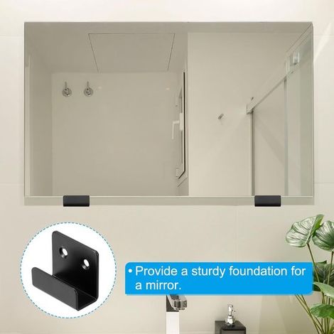Soporte para azulejos,6 piezas,Ganchos para marcos de fotos,Ganchos para cuadros,Abrazadera para espejos,Negro,Acero inoxidable,423,6 cm (1/4)