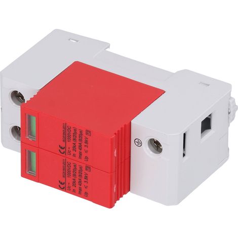 Protecteur de surtension CC photovoltaïque SGSP-40 rouge et blanc, protecteur de surtension 1000V, 2P, 40KA. (1/5)