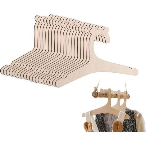 Lot de 20 Cintre Enfant en bois - Cintre Bebe 22.7cm - Antidérapants -Peu Encombrants - Idéal pour Les vêtements d\'enfants