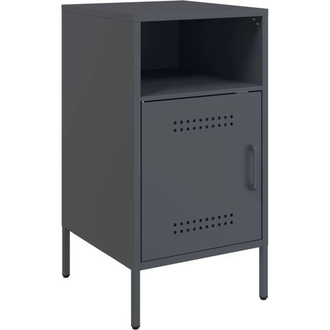 Maison Exclusive - Nachttisch Anthrazit 36x39x68 cm Stahl