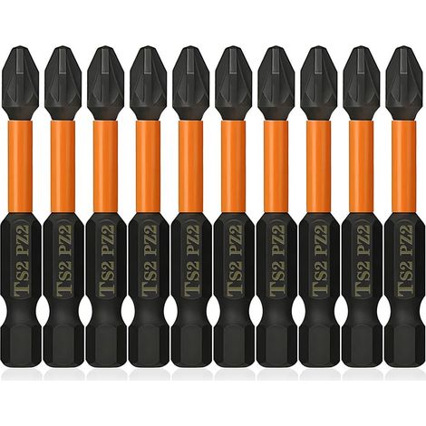 10pcs 50mm Embouts Tournevis de Pozidriv Embout Visseuse PZ2 Pozi (1/5)