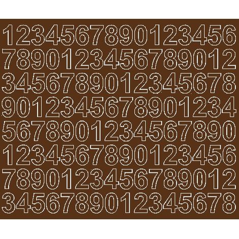 Autocollants chiffres 2 cm marron mat (1/2)