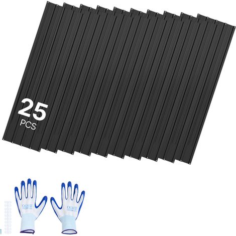 Mophorn Pannelli per Tetto in Metallo, Set da 25 Pezzi con Copertura Totale di 16,36 m², Lastre Ondulate in Acciaio Zincato con Viti e Guanti Inclusi, Ideali per Gazebo, Pollai, Stalle e Patio, Nero (1/5)