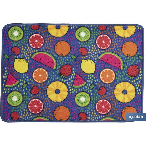 Felpudo de enntrada con estampado digital de frutas 50x70cm fabricado en poliéster y PVC (1/4)