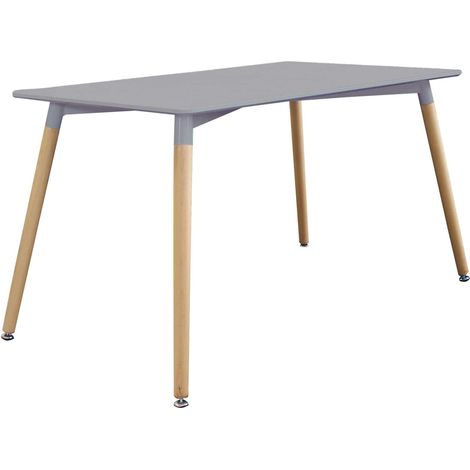 Tavolo da interno 140x80 cm in legno con piano in mdf Montpellier -  Grey (1/4)