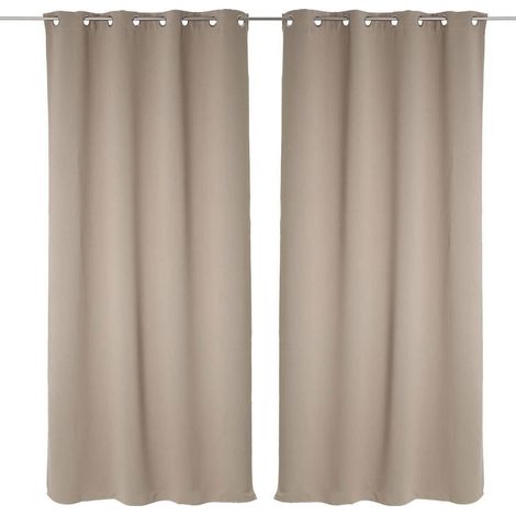 2er-Set Verdunkelungsvorhänge - beige - 135x240 cm