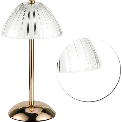 Berührungsempfindliche Pilzlampe mit einstellbarer Helligkeit, wiederaufladbar, dekorative Kristall-Tischlampe, Nachttischlampe (1/5)