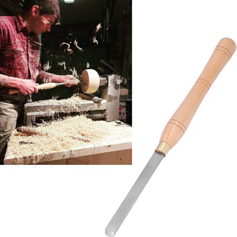 Outil de tour à bois en acier rapide, outil de travail du bois unique, outil de tour à bois semi-circulaire à tige en bois de hêtre, modèle F. (1/5)
