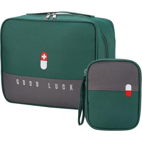 Trousse à médicaments Kit de premiers secours de voyage Lot de 2, étanche, avec séparateurs