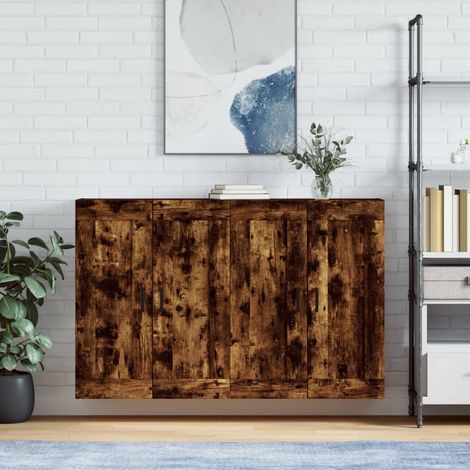 Wandschränke 2 Stk. Räuchereiche Holzwerkstoff