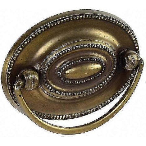 Ovale Möbelgriffe mit antikenglischer Oberfläche, Set mit 10 Griffen für Kommoden, Retro-Stil, gealtertes Messing, Beschläge. (1/3)