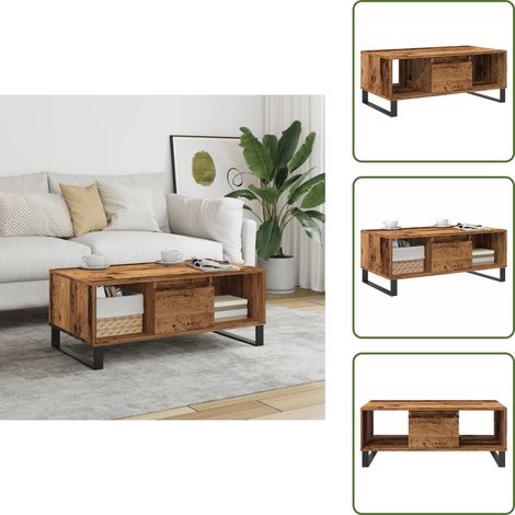 Couchtisch Altholz-Optik 90x50x36,5 cm Holzwerkstoff - Couchtisch - Couchtische - Beistelltisch - Sofatisch (1/5)