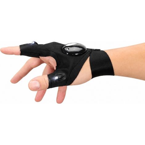 Gant de travail LED avec lampe torche intégrée, taille ajustable, éclairage mains libres pour les réparations (1/5)