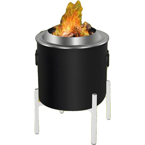 Soporte para brasero, acero inoxidable 201, longitud ajustable de 19 a 27 pulgadas, altura 31,29 cm, peso neto 1,61 kg, certificado FCM. (1/5)