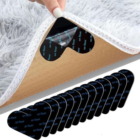 Bardusch-12 pièces tapis antidérapants réutilisables et lavables, sans trace, adaptés parquet, carpettes et tapis (1/5)