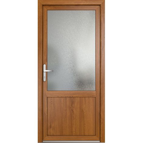 Meeth – Porte de service PVC 90cm x 205cm – Ouverture tirant gauche – Isolation thermique double vitrage – Sécurité 5 points